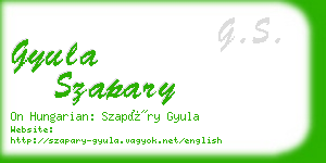 gyula szapary business card